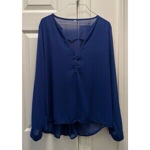 Women’s XXL Long‎ Sleeve Sheer Blouse